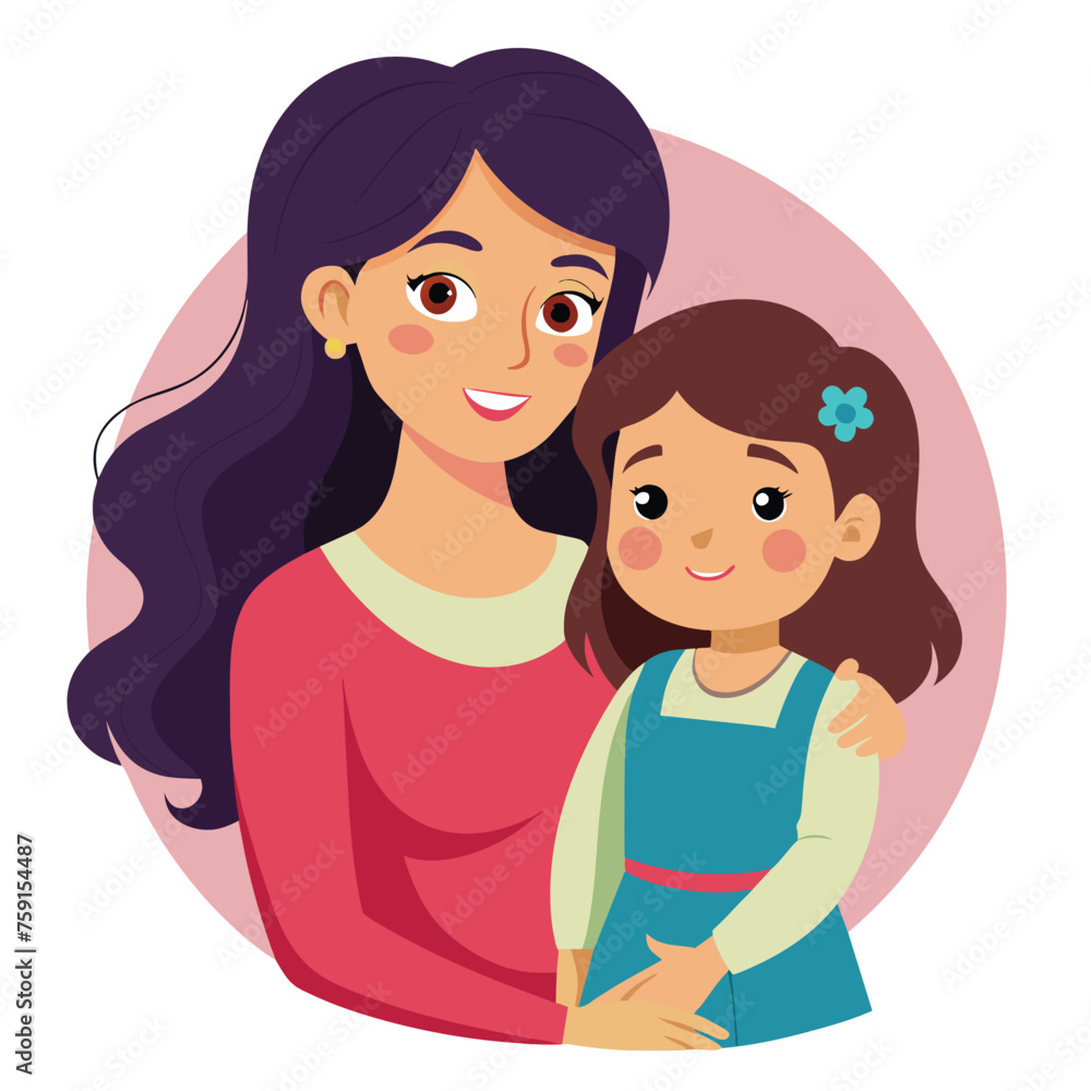 Happy mothers day mom and child affection greeting design Happy mothers day mom and child affection greeting design