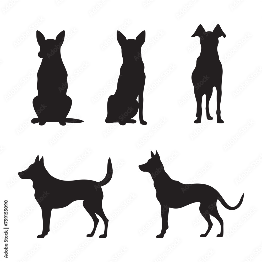 A black silhouette Lucy dog set
