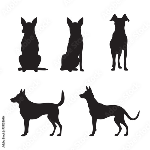 A black silhouette Lucy dog set 