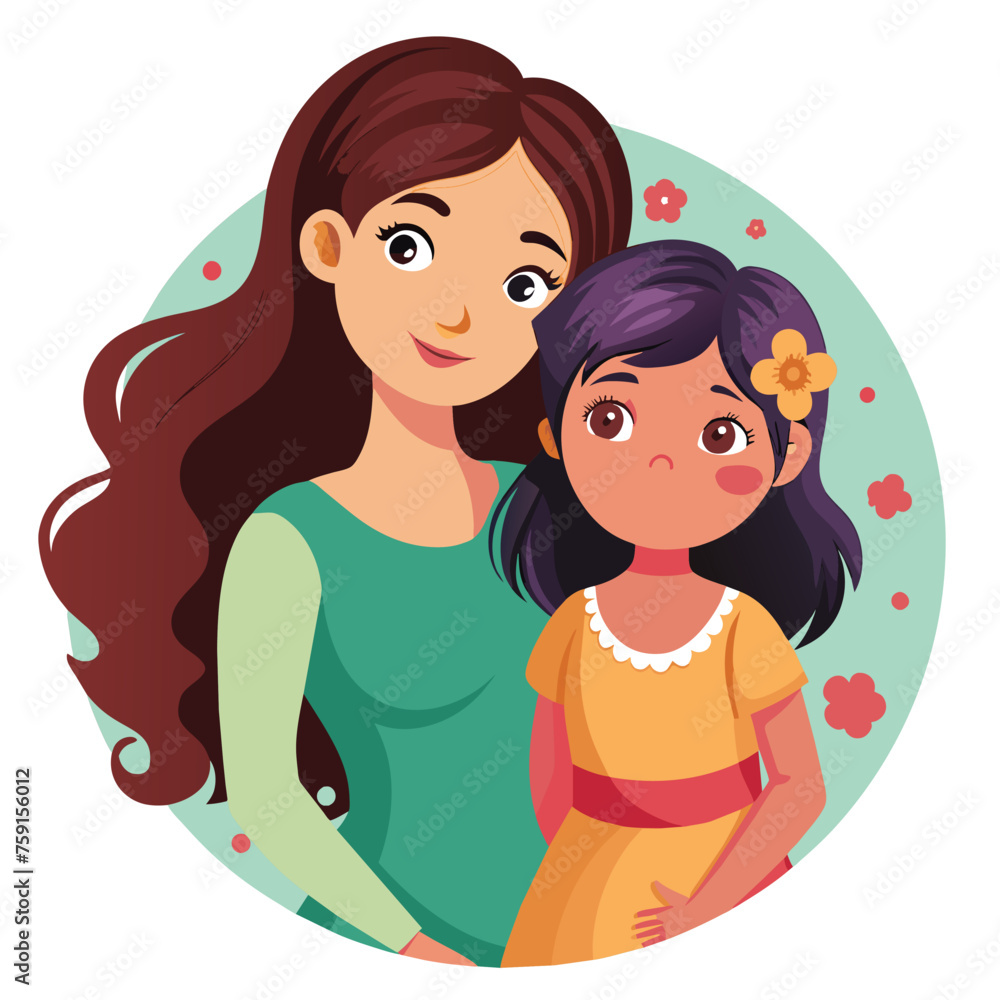 Happy mothers day mom and child affection greeting design Happy mothers day mom and child affection greeting design