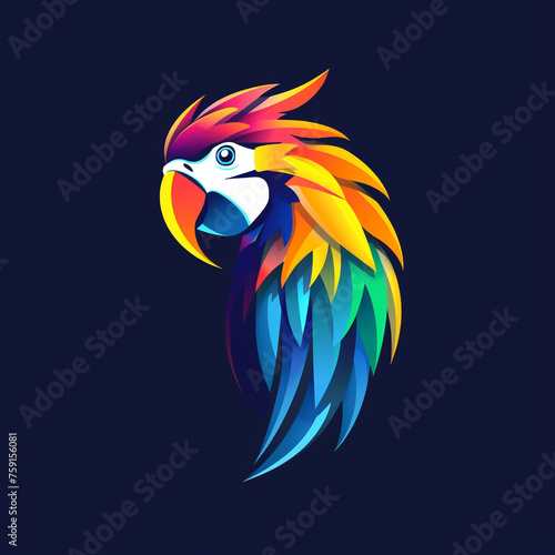 colorful parrot logo сreated with Generative Ai