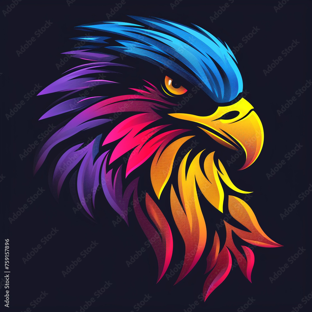 create a gaming logo that is eagle, uses bold colors of cyan сreated with Generative Ai create a gaming logo that is eagle, uses bold colors of cyan сreated with Generative Ai