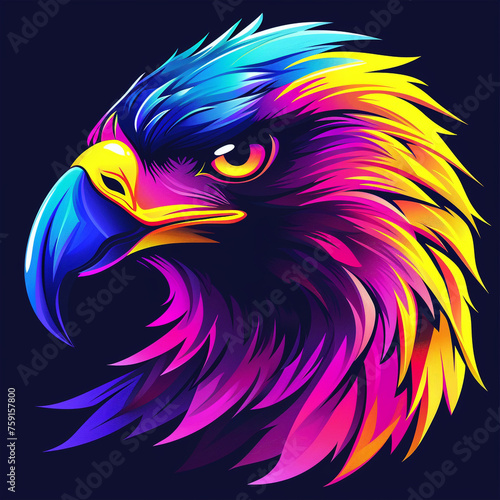 create a gaming logo that is eagle  uses bold colors of cyan   reated with Generative Ai