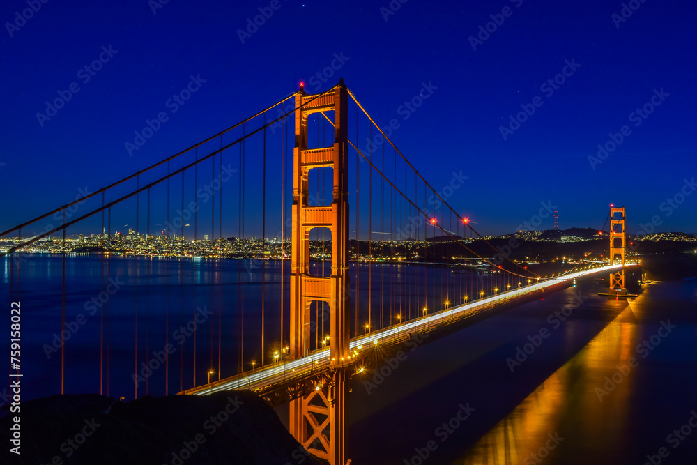 Golden Gate Bridge long exposure at blue hour Golden Gate Bridge long exposure at blue hour