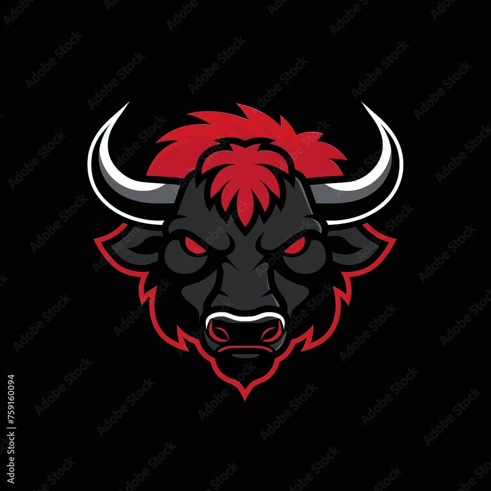 Angry Bison logo isolated сreated with Generative Ai Angry Bison logo isolated сreated with Generative Ai