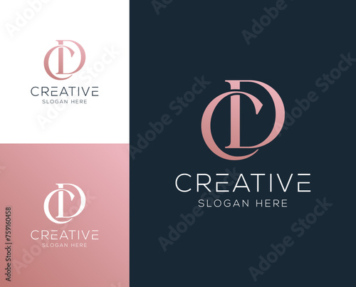 Initial letter DC, CD logo design vector illustration
