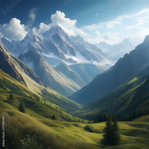 Beautiful mountains landscape - generated by ai