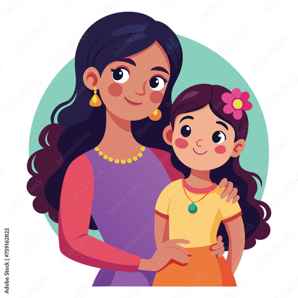 Happy mothers day mom and child affection greeting design Happy mothers day mom and child affection greeting design
