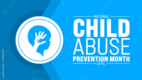 April is National Child Abuse Prevention Month background template. Holiday concept. use to background, banner, placard, card, and poster design template with text inscription and standard color.