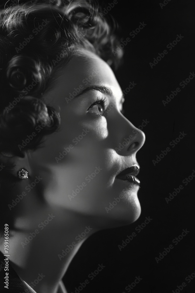 black and white portrait of a beautiful girl from the 60s, cinema black and white portrait of a beautiful girl from the 60s, cinema
