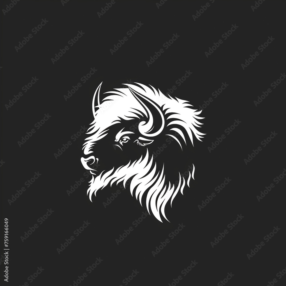 bison side view, minimalistic logo design, simple сreated with Generative Ai bison side view, minimalistic logo design, simple сreated with Generative Ai