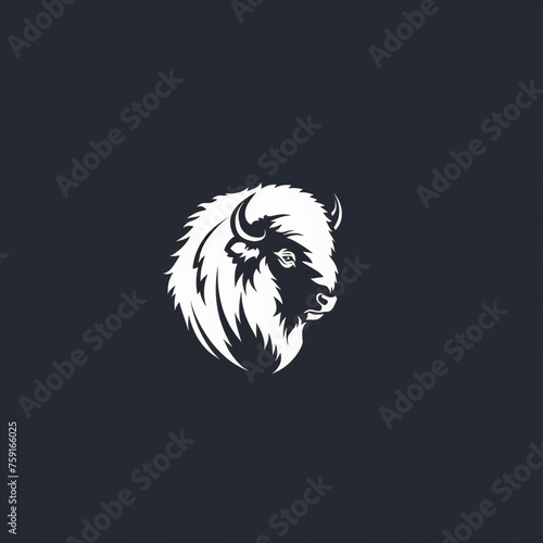 bison side view, minimalistic logo design, simple сreated with Generative Ai