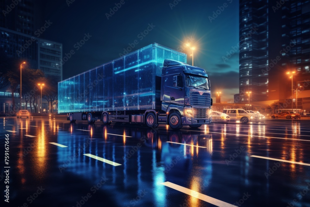 Optimizing supply chains with ai powered logistics network distribution technology - obrazy, fototapety, plakaty 
