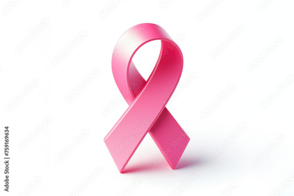 pink ribbon symbol of the fight against cancer isolated on white background. ai generative pink ribbon symbol of the fight against cancer isolated on white background. ai generative