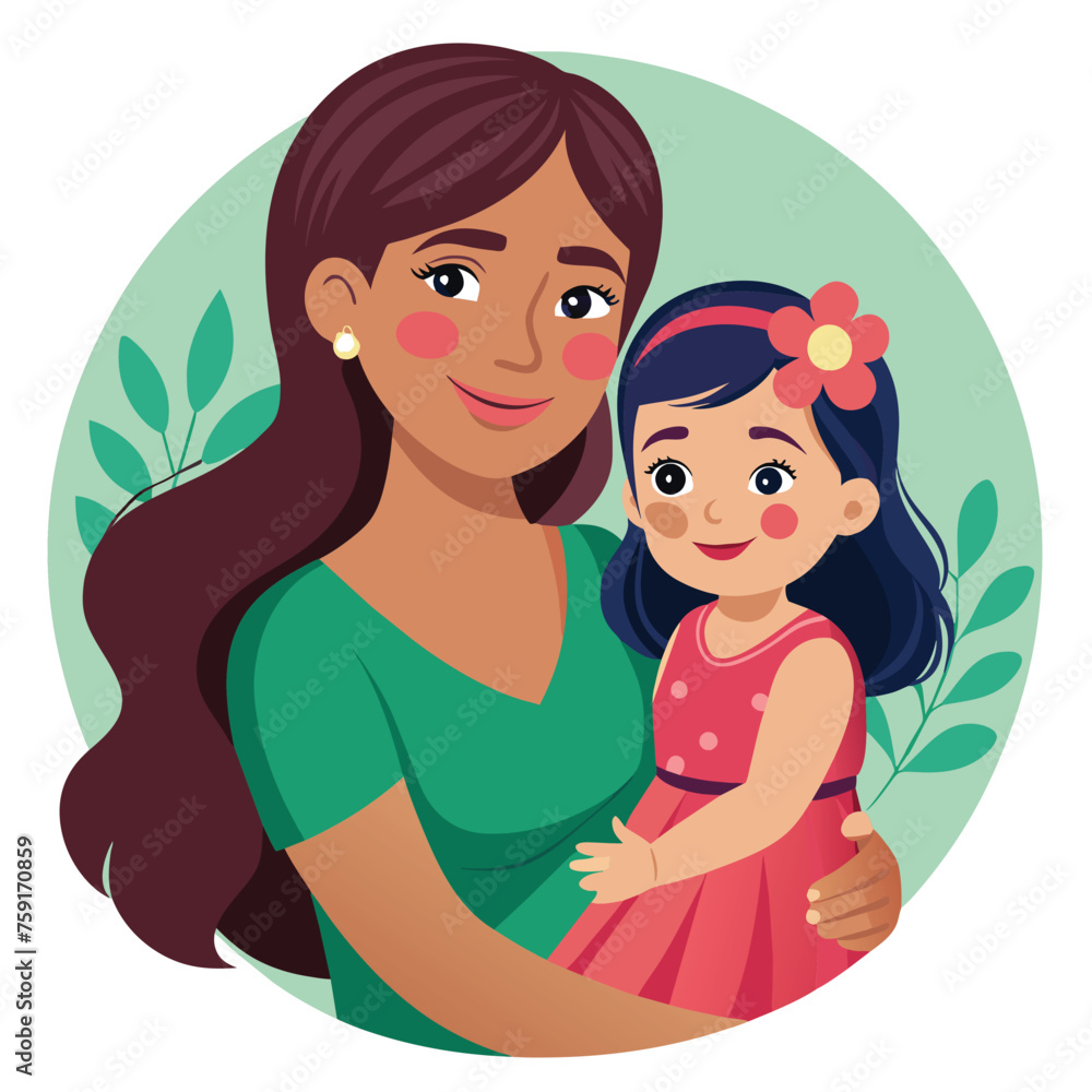 Happy mothers day mom and child affection greeting design Happy mothers day mom and child affection greeting design
