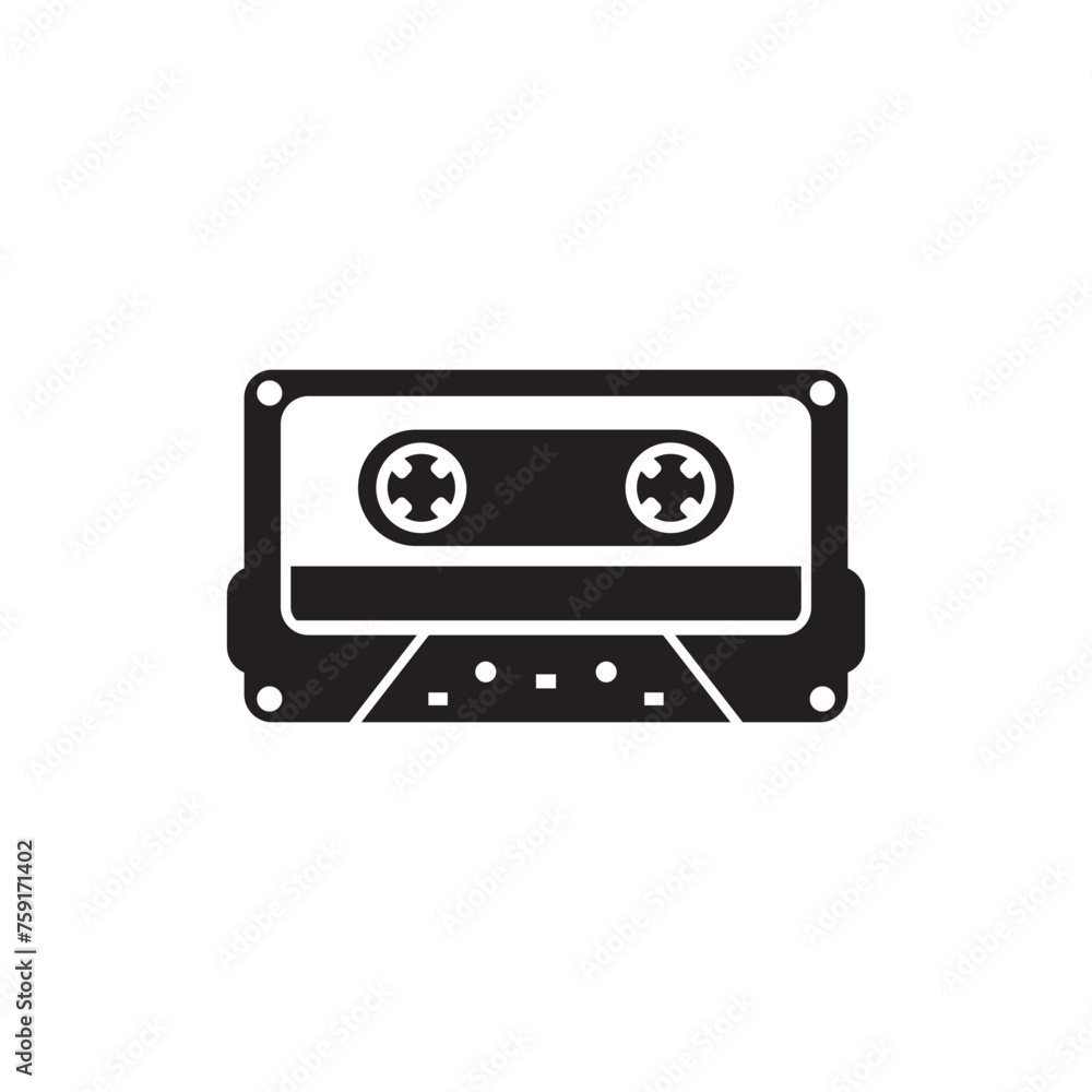 Obraz premium tape cassette icon logo vector design template