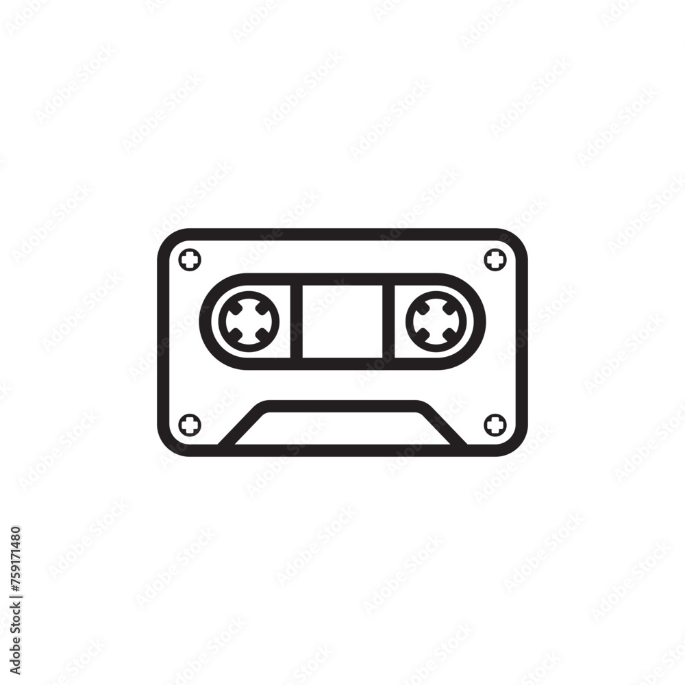 tape cassette icon logo vector design template tape cassette icon logo vector design template