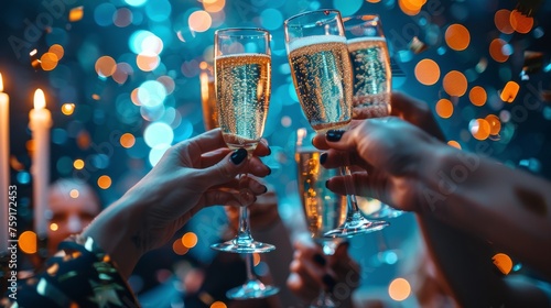 Group of People Toasting With Champagne