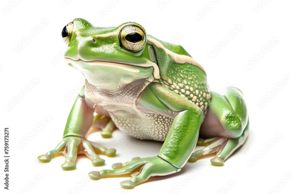 green tree frog isolated on white background with limbs green tree frog isolated on white background with limbs