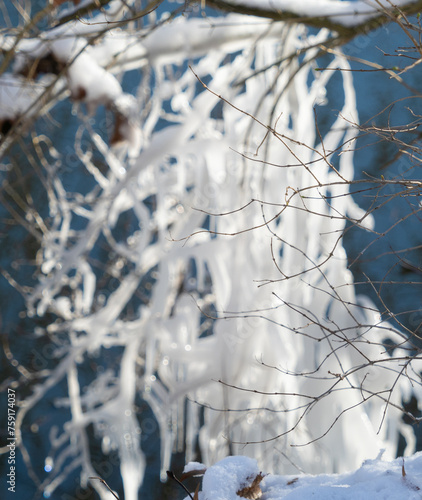 A ice sculpture closeup in thuringia while winter