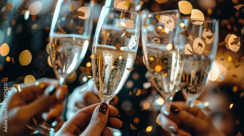 Group of People Toasting With Champagne