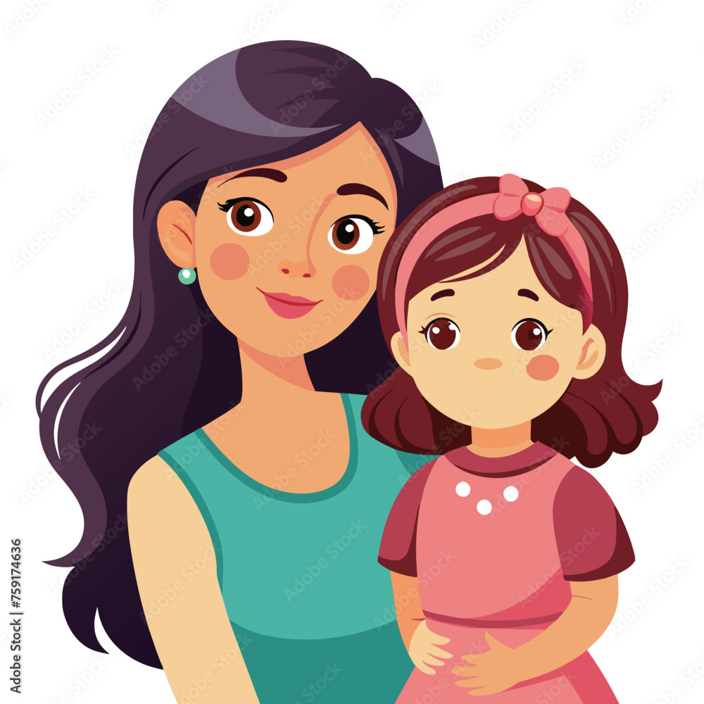 Happy mothers day mom and child affection greeting design Happy mothers day mom and child affection greeting design