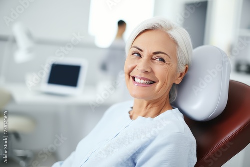 Woman Sitting in Chair Smiling