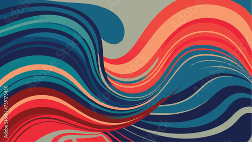Vector Blue   Red Wave Abstract Wallpaper  Flat Design Background 