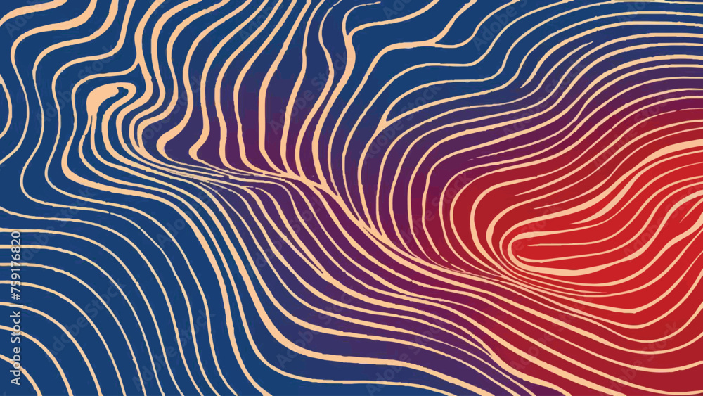 Fototapeta premium Vector Blue & Red Wave Abstract Wallpaper: Flat Design Background 