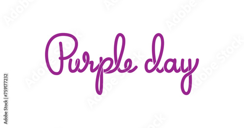 Purple Day handwritten text in purple color. Calligraphy Inscription text vector illustration. Great for increasing awareness about epilepsy worldwide On March 26th annually. 