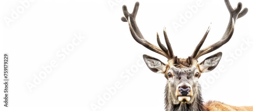 Cute deer wildlife animal white background. AI generated image