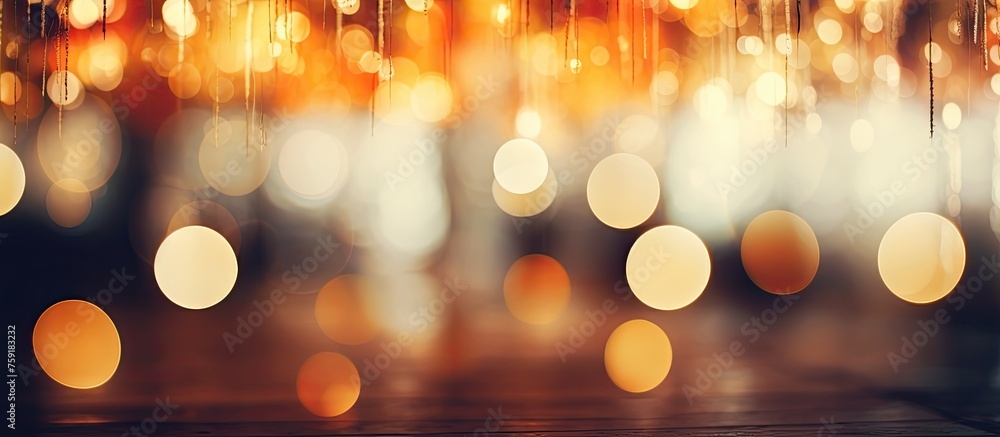 A mesmerizing image of amber and orange tints and shades of Christmas lights hanging from the ceiling. The automotive lighting creates a warm glow, captured beautifully in macro photography at night A mesmerizing image of amber and orange tints and shades of Christmas lights hanging from the ceiling. The automotive lighting creates a warm glow, captured beautifully in macro photography at night