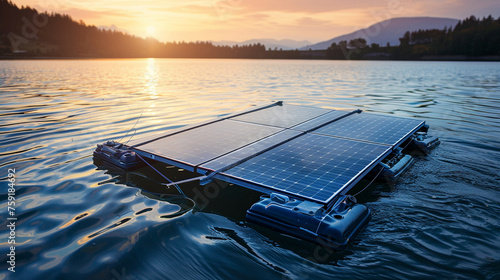 A team of engineers presenting a floating solar panel system designed to harness energy from bodies of water — perseverance and patience, trials and trials, success and victory