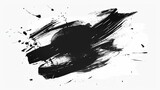 Abstract black ink splash and brush strokes in Japanese style, grunge texture illustration