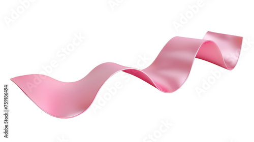 3d pink curve element isolated on transparent background