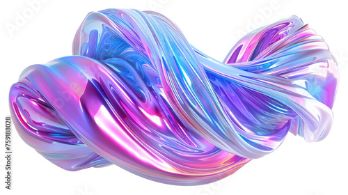 Blue purple gradient wave and curve on transparent background