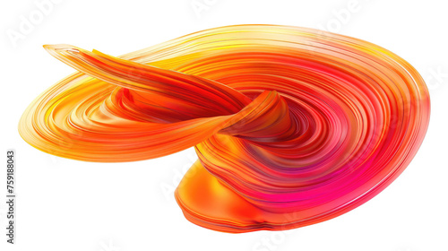 Flowing wave gradient orange and red isolated on transparent background
