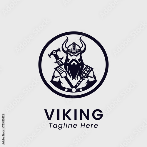 viking logo design icon template