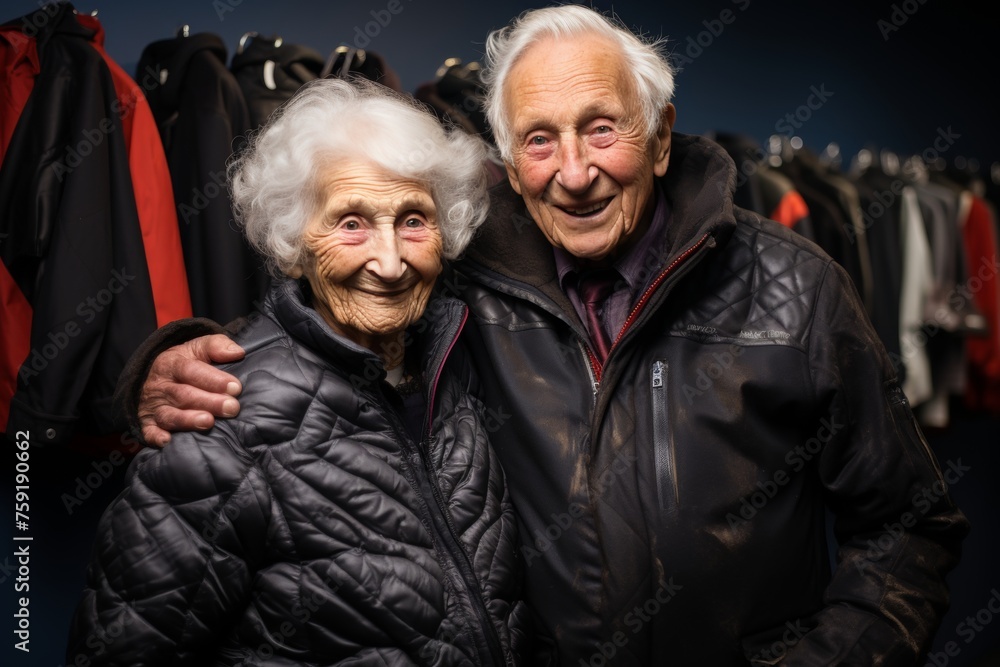 Smiling mature senior couple posing happily together in a heartwarming and joyful moment Smiling mature senior couple posing happily together in a heartwarming and joyful moment