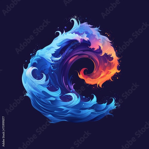 Fluid and Unique Brand Logo Wave Generative AI