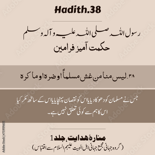 Beautiful hadith of the Prophet Muhammad .Farman e Rasool ALLAH S.A.W.W. Hadees-e- Rasool (PBUH). Hadees e Nabvi PBUH. 