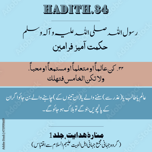 Beautiful hadith of the Prophet Muhammad .Farman e Rasool ALLAH S.A.W.W. Hadees-e- Rasool (PBUH). Hadees e Nabvi PBUH. 