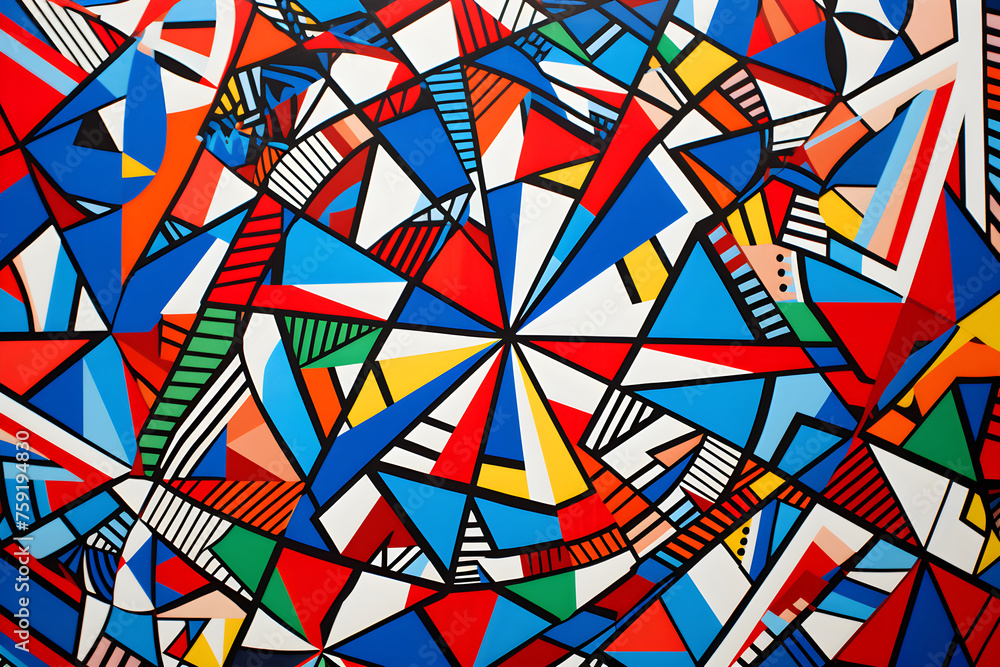 Vibrant Mosaic of Geometric Dz Patterns: A Showcase of Modern Design and Symmetry