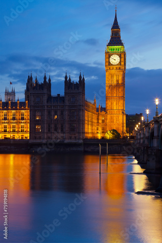 Westminster Palace  Big Ben  Themse  London  England  Gro  britannien