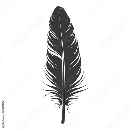 Silhouette single feather black color only
