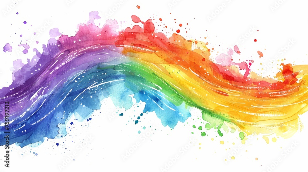 Vibrant Rainbow Children's Book Illustration Generative AI