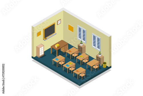 Isometric school room