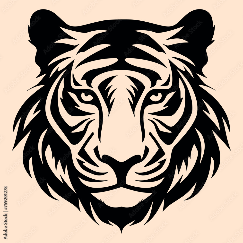 Black and White Tiger Outline Silhouette Ornament Vector Art for Logo and Icon, Sketch, Tattoo, Clip Art Black and White Tiger Outline Silhouette Ornament Vector Art for Logo and Icon, Sketch, Tattoo, Clip Art
