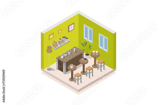 Isometric bar room
