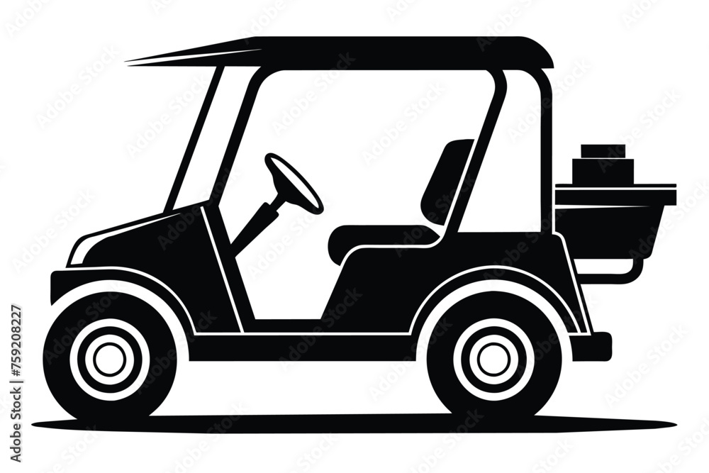 Golf cart vector art illustration